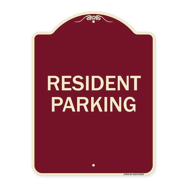 Signmission Parking Resident Parking Heavy-Gauge Aluminum Architectural Sign, 24" x 18", BU-1824-23356 A-DES-BU-1824-23356 - main